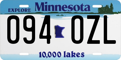 MN license plate 094OZL