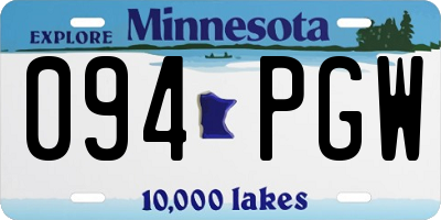 MN license plate 094PGW
