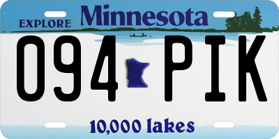 MN license plate 094PIK