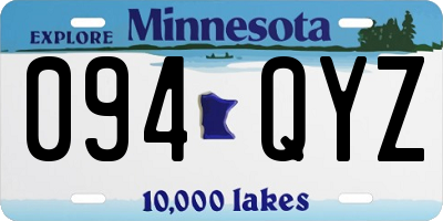 MN license plate 094QYZ