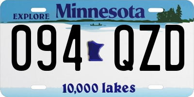 MN license plate 094QZD