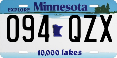 MN license plate 094QZX
