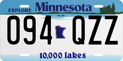 MN license plate 094QZZ