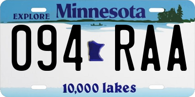 MN license plate 094RAA