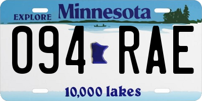 MN license plate 094RAE