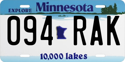 MN license plate 094RAK