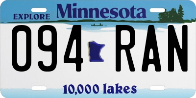 MN license plate 094RAN