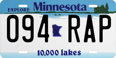MN license plate 094RAP