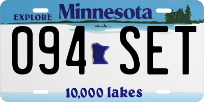 MN license plate 094SET