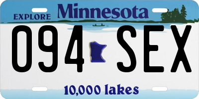 MN license plate 094SEX