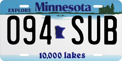 MN license plate 094SUB