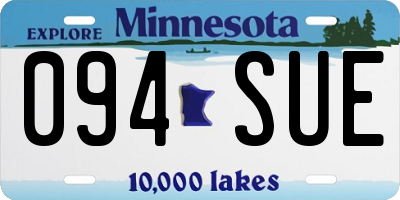 MN license plate 094SUE