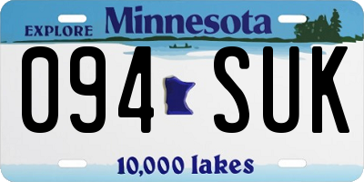 MN license plate 094SUK