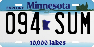 MN license plate 094SUM