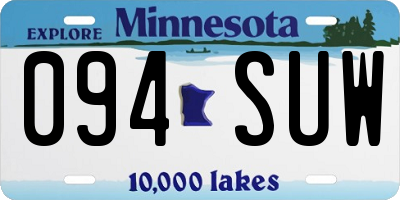 MN license plate 094SUW