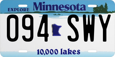 MN license plate 094SWY