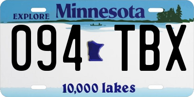 MN license plate 094TBX