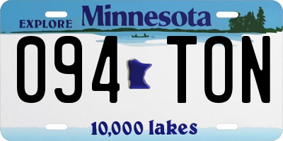 MN license plate 094TON
