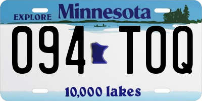 MN license plate 094TOQ