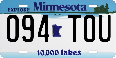 MN license plate 094TOU