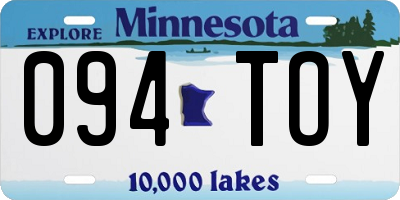 MN license plate 094TOY