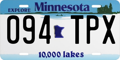 MN license plate 094TPX