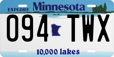MN license plate 094TWX
