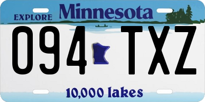 MN license plate 094TXZ