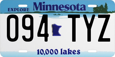 MN license plate 094TYZ