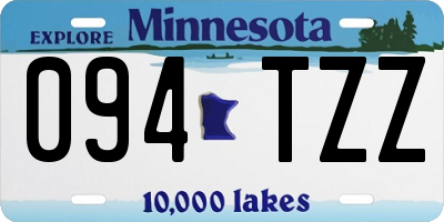 MN license plate 094TZZ