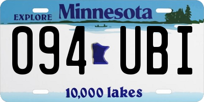 MN license plate 094UBI