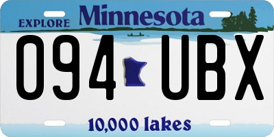 MN license plate 094UBX