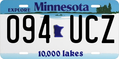 MN license plate 094UCZ