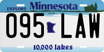 MN license plate 095LAW