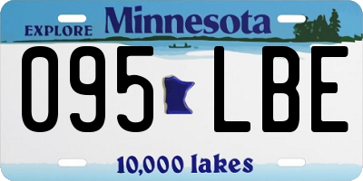 MN license plate 095LBE