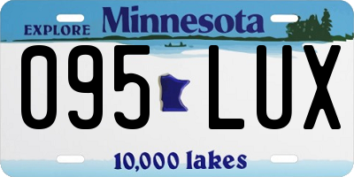 MN license plate 095LUX