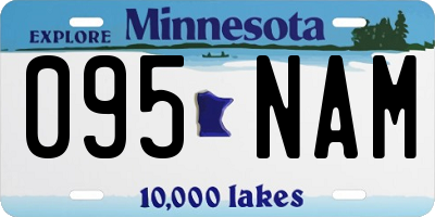 MN license plate 095NAM