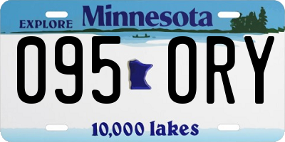 MN license plate 095ORY