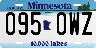 MN license plate 095OWZ