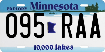 MN license plate 095RAA