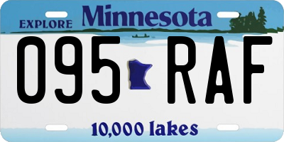 MN license plate 095RAF