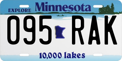 MN license plate 095RAK