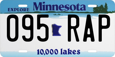 MN license plate 095RAP