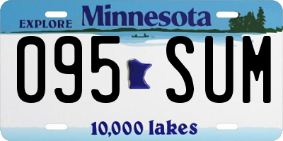 MN license plate 095SUM