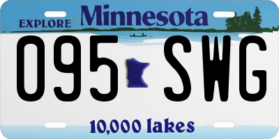 MN license plate 095SWG
