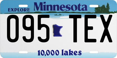 MN license plate 095TEX