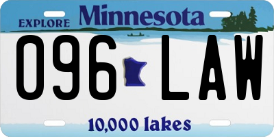 MN license plate 096LAW