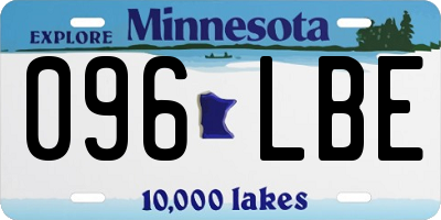 MN license plate 096LBE