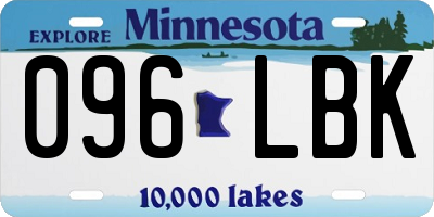 MN license plate 096LBK
