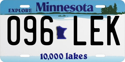 MN license plate 096LEK
